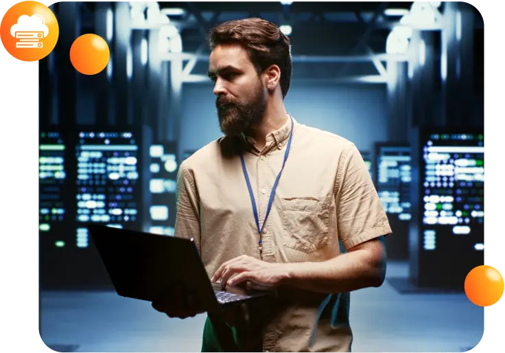 Ilustración de servicios de hosting web