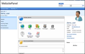 WebsitePanel windows